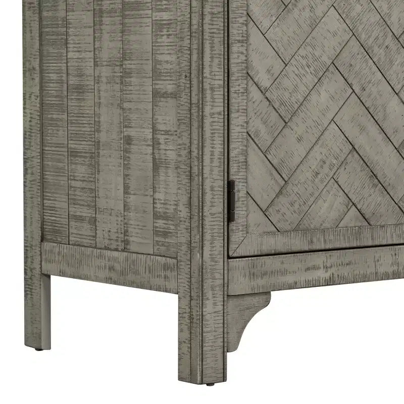Farmhouse Style Sideboard Cabinet with Adjustable Shelves, Retro Buffet Table for Living Room, Entrance, Study