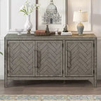 Farmhouse Style Sideboard Cabinet with Adjustable Shelves, Retro Buffet Table for Living Room, Entrance, Study