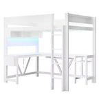 GDFStudio Harry Wood Full Size Gaming Loft Bed with Desk and Storage Shelves