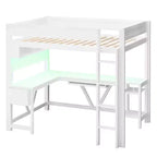 GDFStudio Harry Wood Full Size Gaming Loft Bed with Desk and Storage Shelves