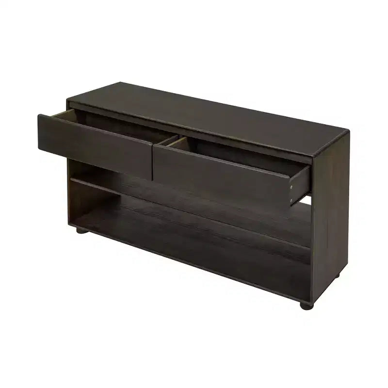 Wood Console Table with Storage, Vintage Entryway Table Drawers and Shelves for Entryway and Hallway