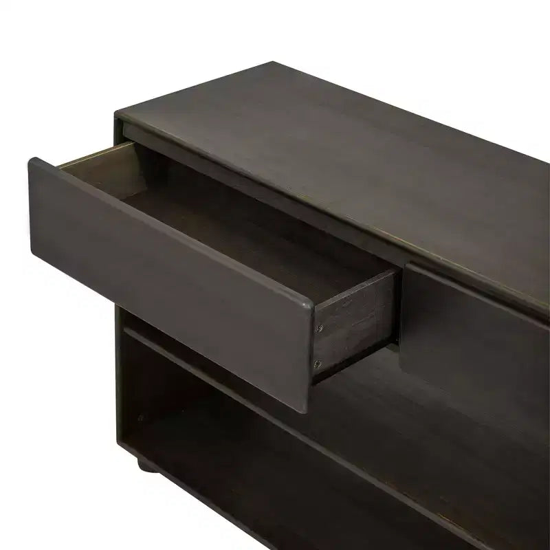 Wood Console Table with Storage, Vintage Entryway Table Drawers and Shelves for Entryway and Hallway