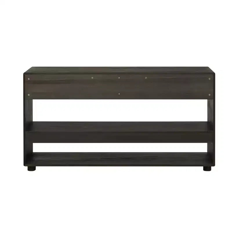 Wood Console Table with Storage, Vintage Entryway Table Drawers and Shelves for Entryway and Hallway