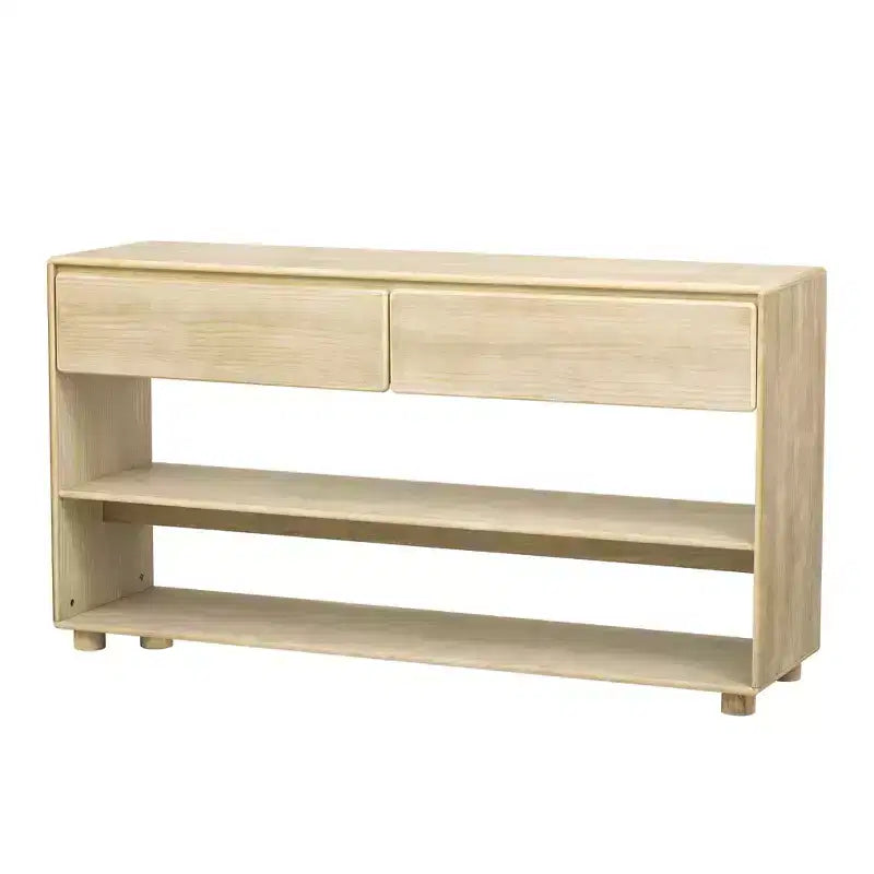 Wood Console Table with Storage, Vintage Entryway Table Drawers and Shelves for Entryway and Hallway
