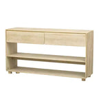 Wood Console Table with Storage, Vintage Entryway Table Drawers and Shelves for Entryway and Hallway