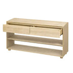 Wood Console Table with Storage, Vintage Entryway Table Drawers and Shelves for Entryway and Hallway