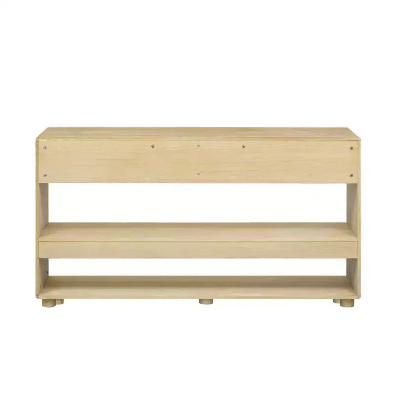 Wood Console Table with Storage, Vintage Entryway Table Drawers and Shelves for Entryway and Hallway