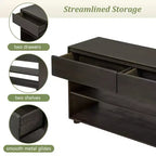 Wood Console Table with Storage, Vintage Entryway Table Drawers and Shelves for Entryway and Hallway