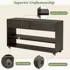 Wood Console Table with Storage, Vintage Entryway Table Drawers and Shelves for Entryway and Hallway