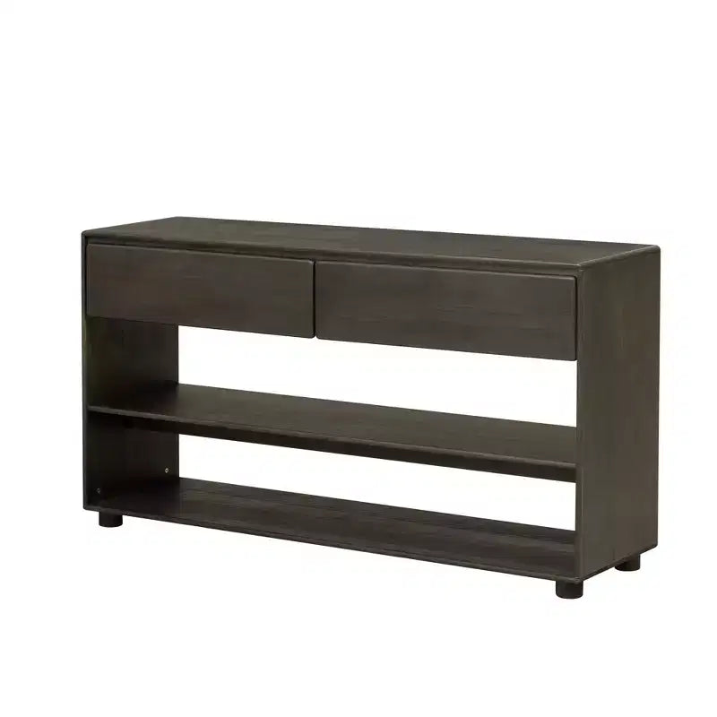 Wood Console Table with Storage, Vintage Entryway Table Drawers and Shelves for Entryway and Hallway
