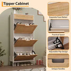 3 Flip Drawers Shoe Cabinet with 1 Pull-Out Drawer, Shoe Cabinet, Freestanding Shoe Rack Organizer for Entryway