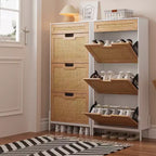 3 Flip Drawers Shoe Cabinet with 1 Pull-Out Drawer, Shoe Cabinet, Freestanding Shoe Rack Organizer for Entryway