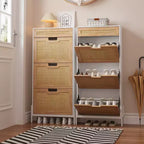 3 Flip Drawers Shoe Cabinet with 1 Pull-Out Drawer, Shoe Cabinet, Freestanding Shoe Rack Organizer for Entryway