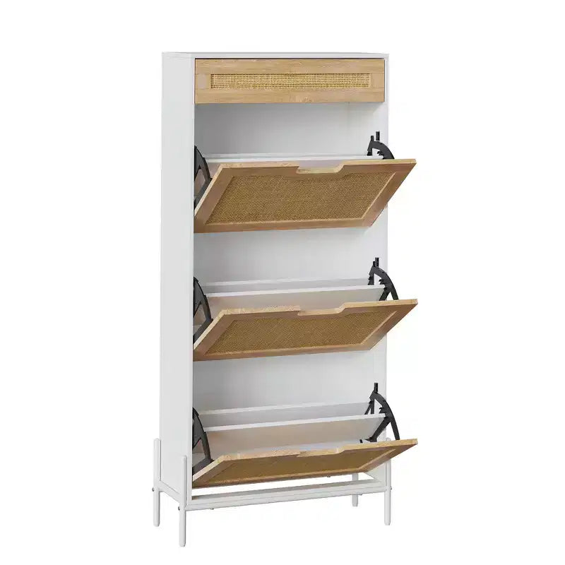 3 Flip Drawers Shoe Cabinet with 1 Pull-Out Drawer, Shoe Cabinet, Freestanding Shoe Rack Organizer for Entryway