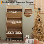 3 Flip Drawers Shoe Cabinet with 1 Pull-Out Drawer, Shoe Cabinet, Freestanding Shoe Rack Organizer for Entryway
