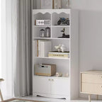 Tall Bookshelf,5-Tier Book Shelf Storage Organizer, 63 Inch Wood Bookcase With 2 Cabinets, Shelves,Display Shelf for Bedroom, Living Room, Office