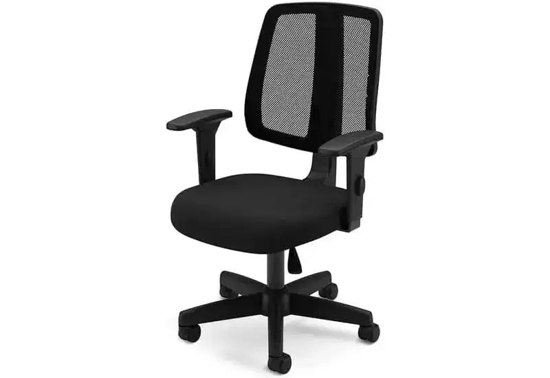 HomeStock 42 in.H Adjustable Height Black Faux Leather Seat Material with Adjustable Tilt Office Chairs