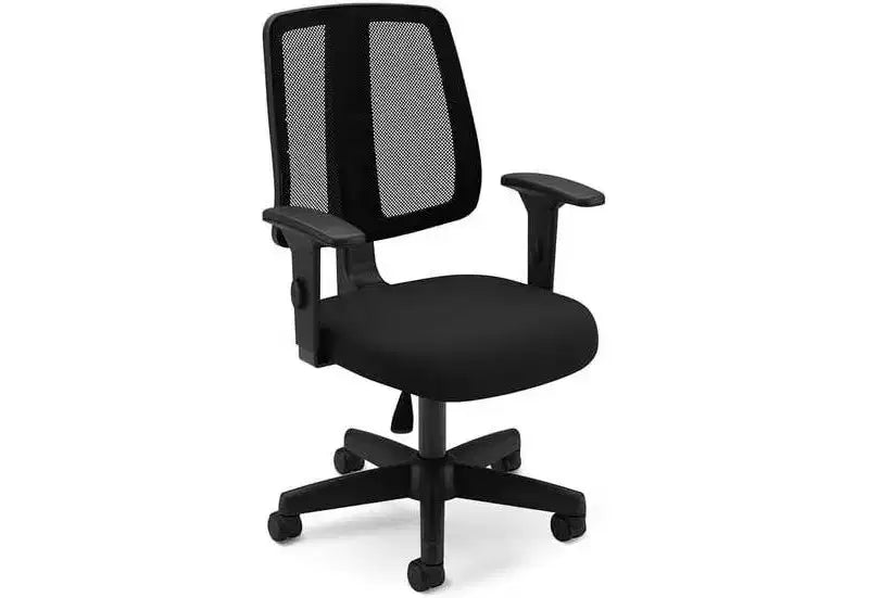 HomeStock 42 in.H Adjustable Height Black Faux Leather Seat Material with Adjustable Tilt Office Chairs