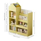 Whisen Kids Wooden Bookshelf Toy Storage Organizer with Bookcase, 6 Compartments & 2 Baskets Bins