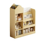 Whisen Kids Wooden Bookshelf Toy Storage Organizer with Bookcase, 6 Compartments & 2 Baskets Bins