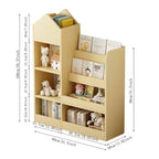 Whisen Kids Wooden Bookshelf Toy Storage Organizer with Bookcase, 6 Compartments & 2 Baskets Bins