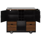 Whisen 54 Kitchen Island & Kitchen Storage Cart with Drop Leaf, 2 Doors, 2 Drawers, Spice Rack