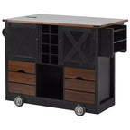 Whisen 54 Kitchen Island & Kitchen Storage Cart with Drop Leaf, 2 Doors, 2 Drawers, Spice Rack