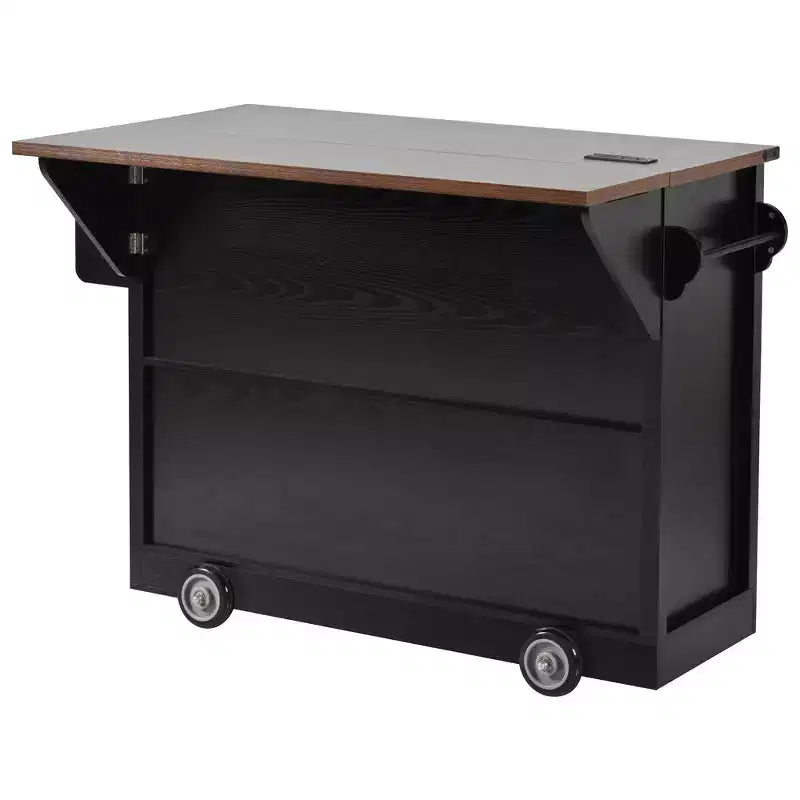Whisen 54 Kitchen Island & Kitchen Storage Cart with Drop Leaf, 2 Doors, 2 Drawers, Spice Rack