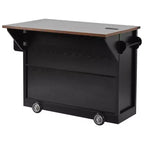 Whisen 54 Kitchen Island & Kitchen Storage Cart with Drop Leaf, 2 Doors, 2 Drawers, Spice Rack