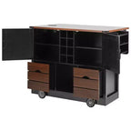 Whisen 54 Kitchen Island & Kitchen Storage Cart with Drop Leaf, 2 Doors, 2 Drawers, Spice Rack