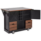 Whisen 54 Kitchen Island & Kitchen Storage Cart with Drop Leaf, 2 Doors, 2 Drawers, Spice Rack