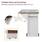 Whisen 54 Kitchen Island & Kitchen Storage Cart with Drop Leaf, 2 Doors, 2 Drawers, Spice Rack