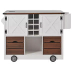 Whisen 54 Kitchen Island & Kitchen Storage Cart with Drop Leaf, 2 Doors, 2 Drawers, Spice Rack