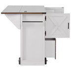 Whisen 54 Kitchen Island & Kitchen Storage Cart with Drop Leaf, 2 Doors, 2 Drawers, Spice Rack
