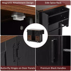 Whisen 54 Kitchen Island & Kitchen Storage Cart with Drop Leaf, 2 Doors, 2 Drawers, Spice Rack