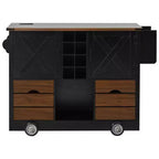 Whisen 54 Kitchen Island & Kitchen Storage Cart with Drop Leaf, 2 Doors, 2 Drawers, Spice Rack
