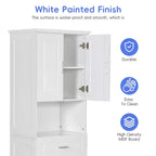 Tall Bathroom Storage Cabinet, Toilet Paper Towels Storage Cabinet, Free Standing Bathroom Organizer, With Tilting Laundry Basket