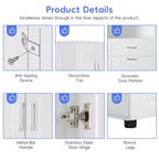 Tall Bathroom Storage Cabinet, Toilet Paper Towels Storage Cabinet, Free Standing Bathroom Organizer, With Tilting Laundry Basket