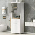 Tall Bathroom Storage Cabinet, Toilet Paper Towels Storage Cabinet, Free Standing Bathroom Organizer, With Tilting Laundry Basket