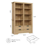 72 in Tall Bookcase, Bookcase and Bookshelves with Storage, Modern Book Shelf Large Freestanding Display Storage Shelves for Home Office