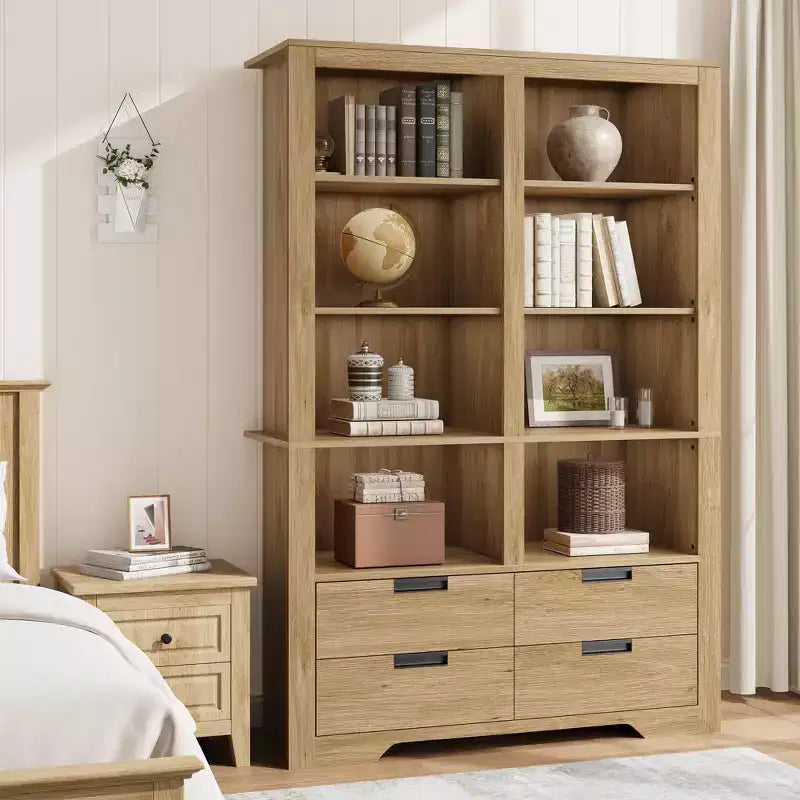 72 in Tall Bookcase, Bookcase and Bookshelves with Storage, Modern Book Shelf Large Freestanding Display Storage Shelves for Home Office