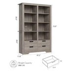 72 in Tall Bookcase, Bookcase and Bookshelves with Storage, Modern Book Shelf Large Freestanding Display Storage Shelves for Home Office