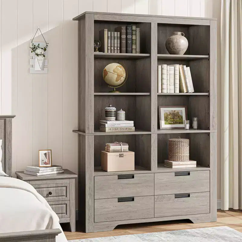 72 in Tall Bookcase, Bookcase and Bookshelves with Storage, Modern Book Shelf Large Freestanding Display Storage Shelves for Home Office
