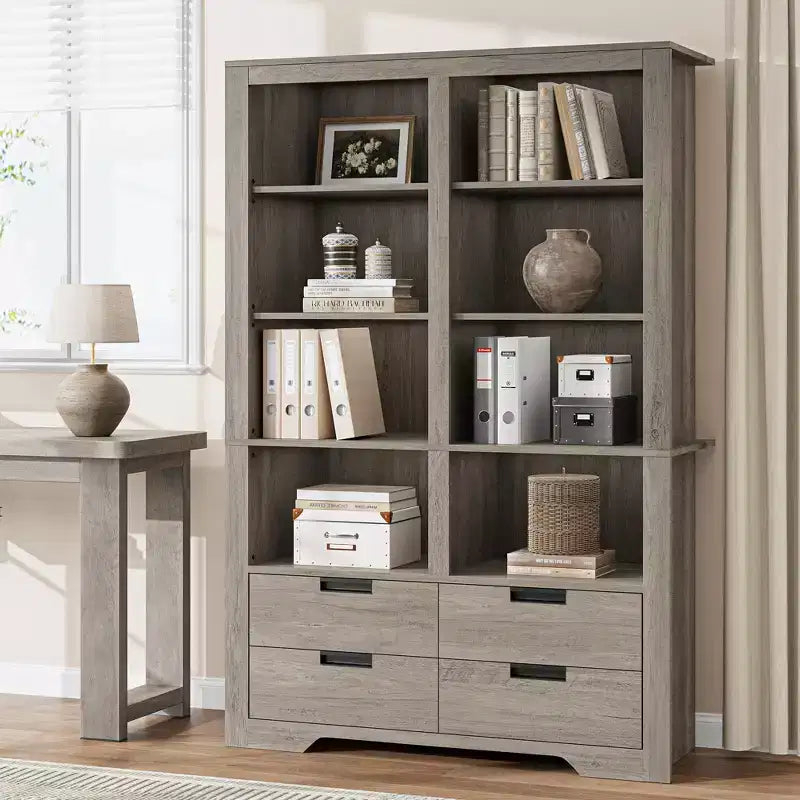 72 in Tall Bookcase, Bookcase and Bookshelves with Storage, Modern Book Shelf Large Freestanding Display Storage Shelves for Home Office