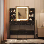 Makeup Vanity Desk with Mirror, Modern Vanity Set with Storage Drawers and Stool, Large Dressing Table for Bedroom, Cloakroom, Dressing room