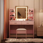 Makeup Vanity Desk with Mirror, Modern Vanity Set with Storage Drawers and Stool, Large Dressing Table for Bedroom, Cloakroom, Dressing room
