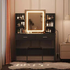 Makeup Vanity Desk with Mirror, Modern Vanity Set with Storage Drawers and Stool, Large Dressing Table for Bedroom, Cloakroom, Dressing room