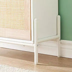 Rattan Shoe Storage Cabinet with 2 Flip Drawers Hidden Slim Shoe Organizer for Entryway, Farmhouse Boho Narrow Shoe Rack