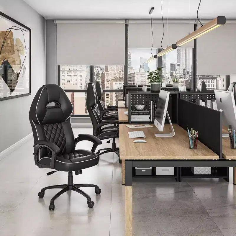 High Back Executive Sport Race Office Chair. Color: Black