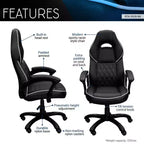 High Back Executive Sport Race Office Chair. Color: Black